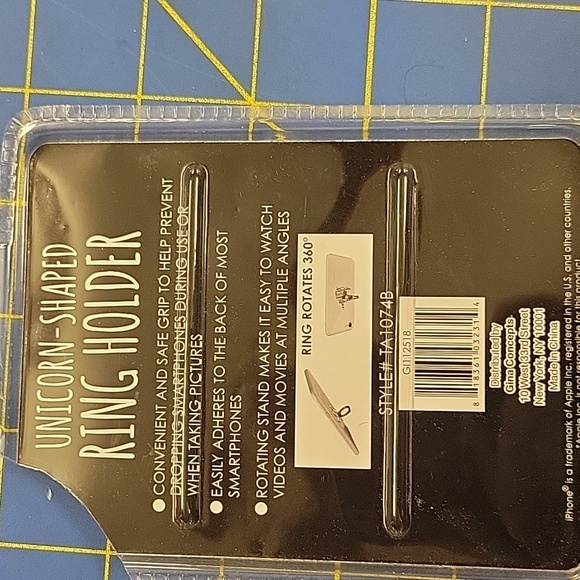 Unicorn Ring Holder Silver w Pastel Colors Rotates 360° - Picture 2 of 2